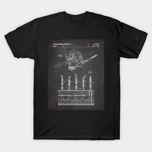 Dental Tools Patent - Dentist Hygienist Office Décor Art - Black Chalkboard T-Shirt by patentpress